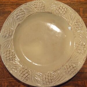 Dinner Plate - Holiday Pine Cone Cream